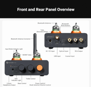 Fosi Audio GR40 Tube DAC Pre-Amp Amplifier - Image 3
