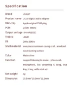 JCALLY JA10i C100 Lighting to 3.5mm Earphone Digital Audio Adapter For IOS - Image 6