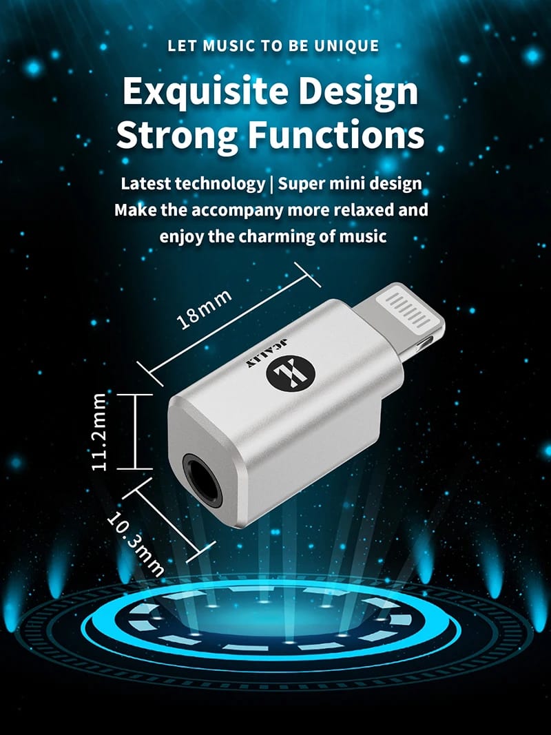 JCALLY JA10i C100 Lighting to 3.5mm Earphone Digital Audio Adapter For IOS hifiheavenbd.com 10