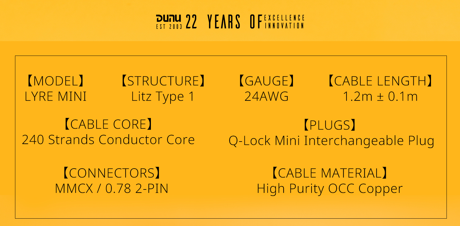 DUNU Lyre Mini 240 Strand High Purity OCC Earphone Cable with Q Lock Mini hifiheavenbd.com 3